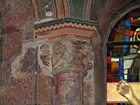 Blois - Eglise Saint Nicolas - Chapiteaux peints, Hommes (02)